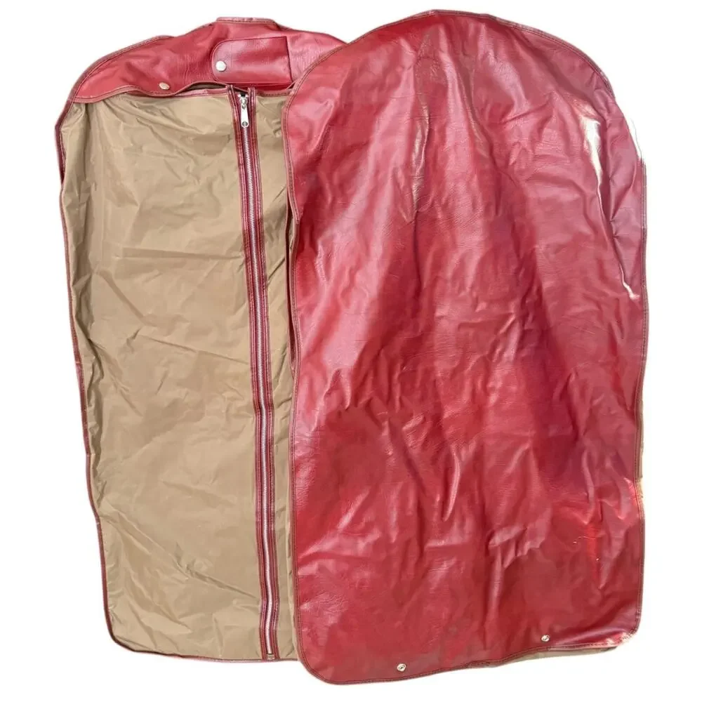Sears Vtg Garment Bags Set of 2 Red & Beige Zipper Closure 41